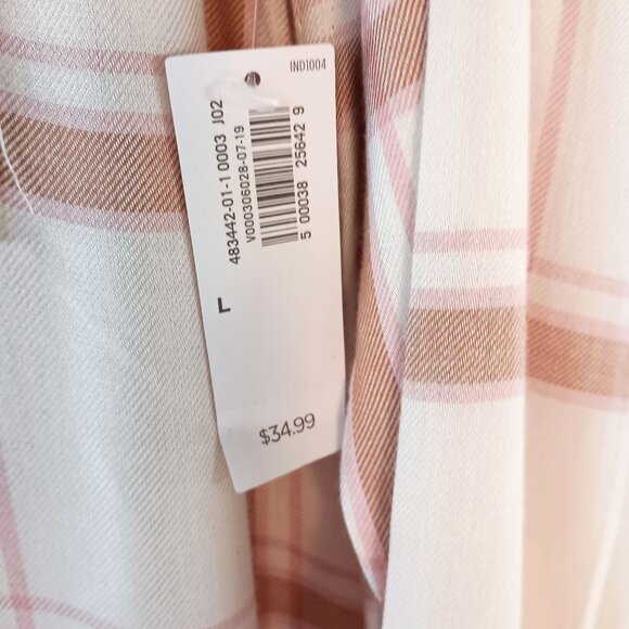 Old Navy Plaid Popover Shirt Dress Women’s Size L NWT Soft Relaxed Fit - Picture 3 of 5